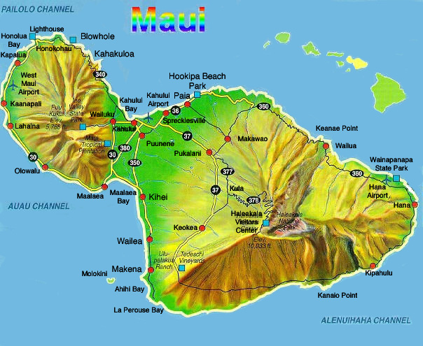 Maui Hawaii Island Map